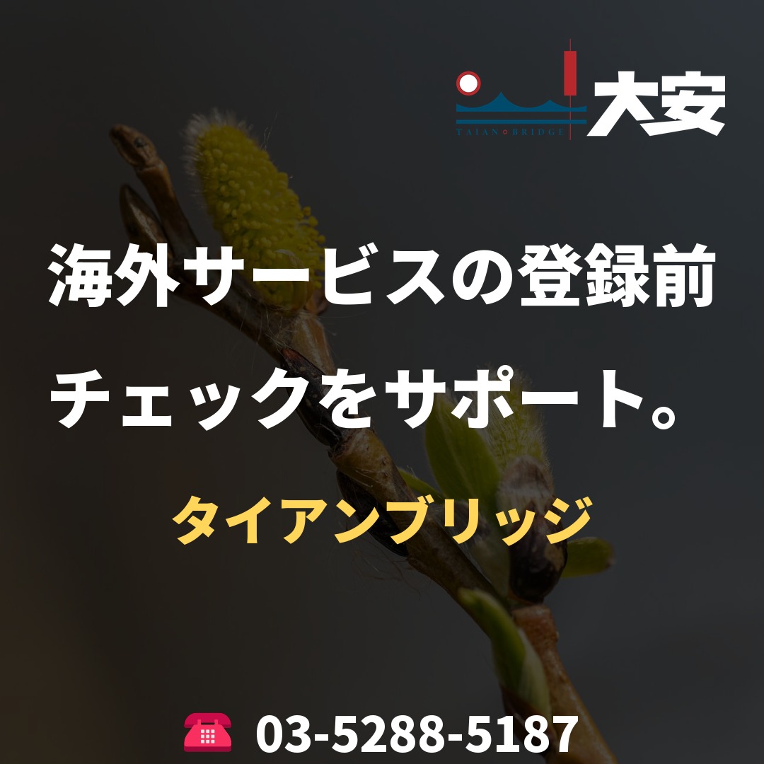 海外サービスの登録前チェックをサポート。|タイアンブリッジ