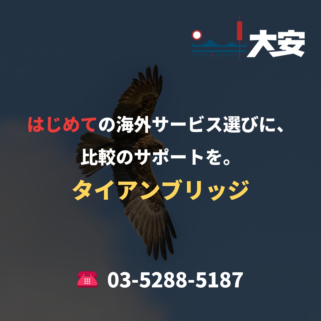 はじめての海外サービス選びに、比較のサポートを。｜タイアンブリッジ