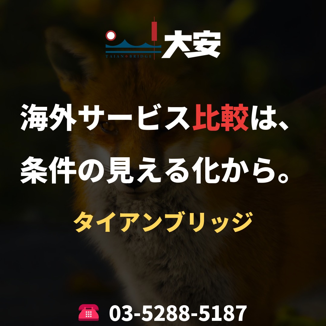 海外サービス比較は、条件の見える化から。｜タイアンブリッジ