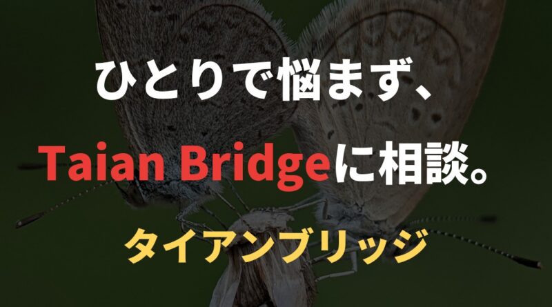 ひとりで悩まず、Taian Bridgeに相談。