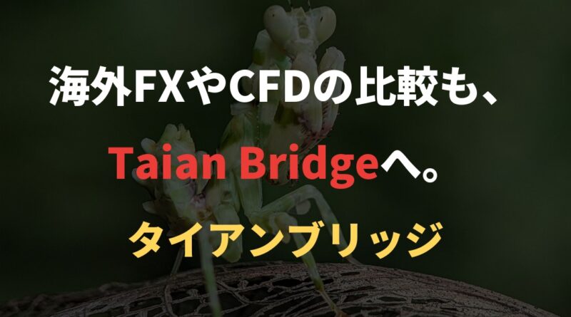 海外FXやCFDの比較も、Taian Bridgeへ。