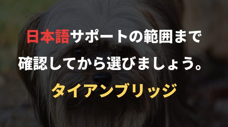 日本語サポートの範囲まで確認してから選びましょう。｜タイアンブリッジ
